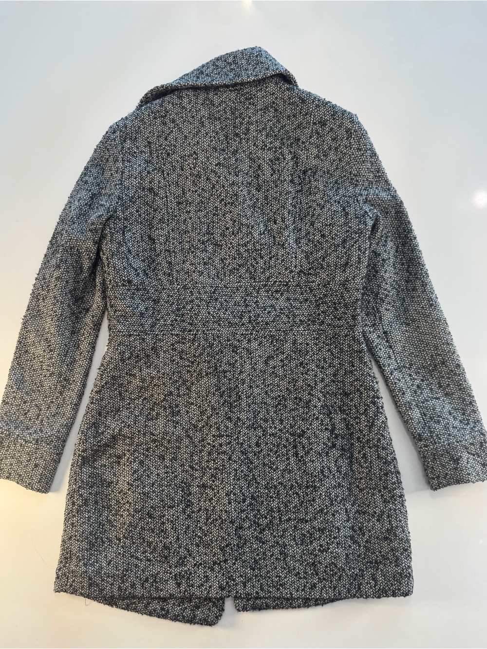 Cynthia Rowley Black & White Tweed Pea Coat with Zip Accents - Picture 5 of 8